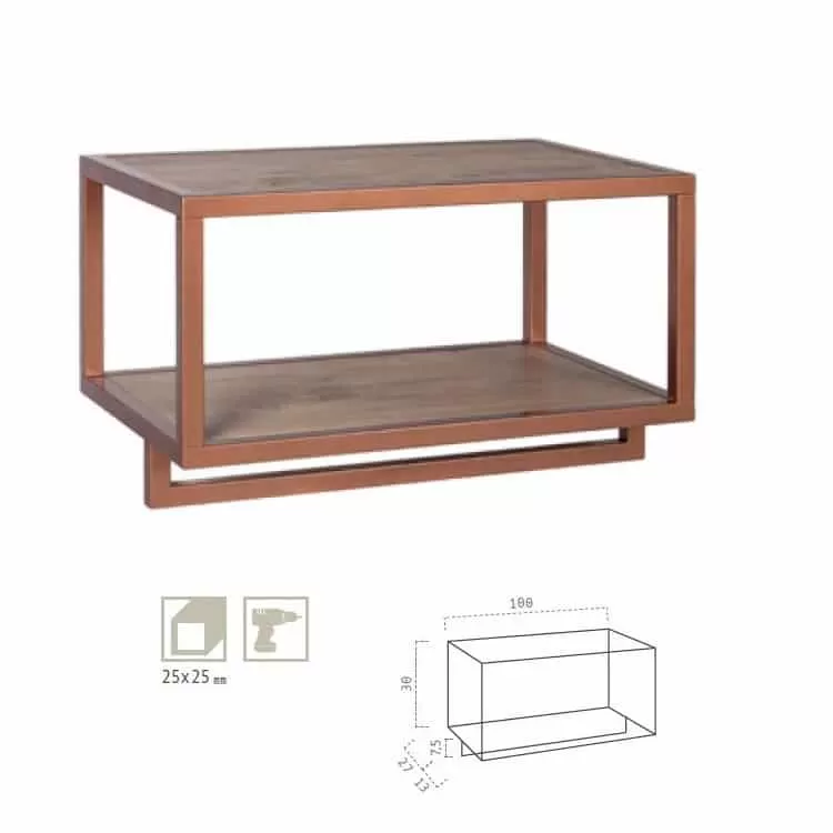 arredi-negozio-CUB100AP Arredi per negozi in finitura ferro verniciato 100cm CUB100AP - immagine 1