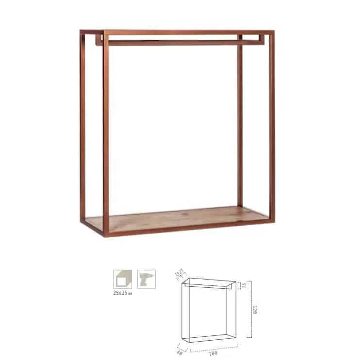 arredi-negozio-CUB100G Arredi per negozi in finitura ferro verniciato 100cm CUB100G - immagine 1